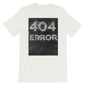 ash heather t-shirt with 404 Error chalk design