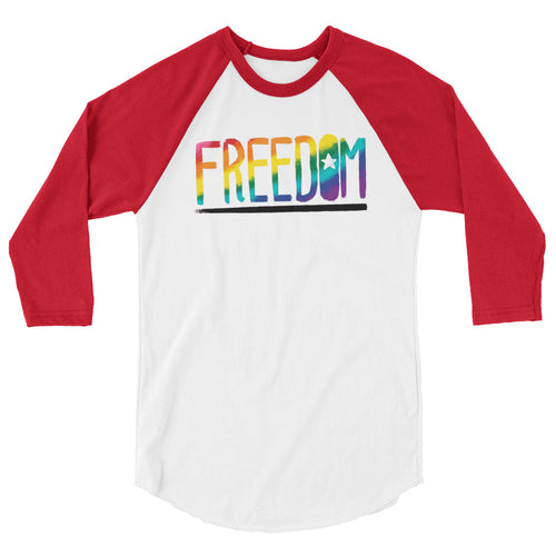 Freedom Pride Throwback Unisex Raglan Shirt